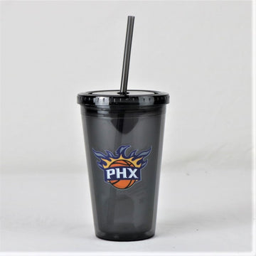 Phoenix Suns NBA Licensed 16oz Sip-N-Go w/ Lid and Straw Double Walled Cup