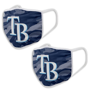 MLB Tampa Bay Rays ADULT SIZE Gameday Adjustable Face Mask Two 2pks (4 masks)