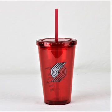 Portland Trail Blazers NBA Licensed 16oz Sip-N-Go w/ Lid and Straw Double Walled Cup