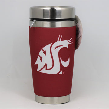 Washington State Cougars Mugzie NCAA Stainless Steel 16oz Travel Tumbler Coffee Mug Cup